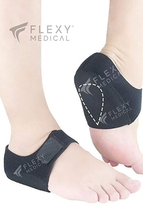 Flexy Medical Silikonlu Topukluk Tabanlık - Kumaş Topuk Çorabı 2 Adet Topuk Dikeni Ayak Ağrısı Nasır Çatlak.