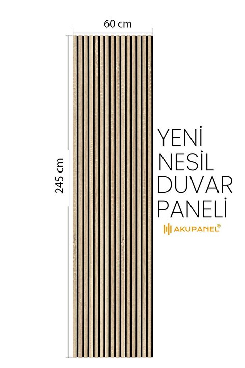 Akupanel Flex 60x245 cm Meşe Renk Akustik Ahşap Duvar Paneli