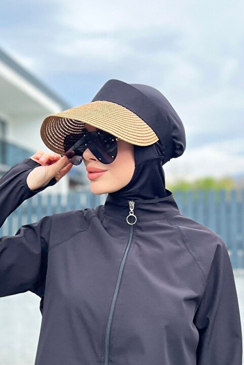 Remsa Mayo Katlanır Vizör Hasır Şapka Güneş Koruyucu Siperlik Camel Rş-44