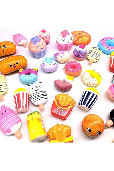 Squishy Time | Sevimli Karışık Figürlü Anahtarlık 5'li – Yumuşak Yavaş Yükselen Sukuşi Çanta Aksesuarı & Hediye