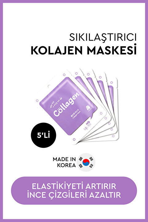 Mjcare On Collagen Mask - Kolajen Özlü Yüz Maskesi 5'li