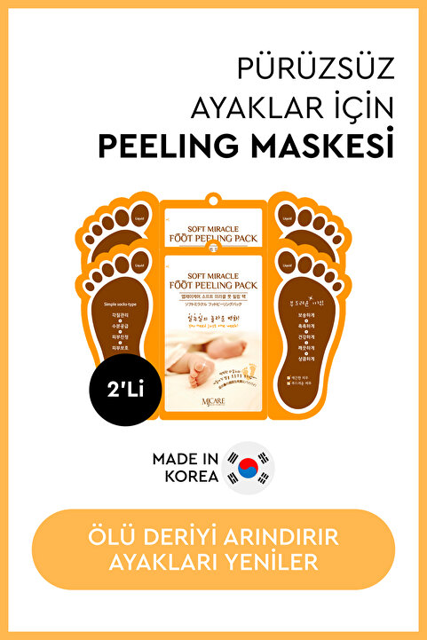 Mjcare Miracle Foot Peeling Pack - Çorap Tipi Ayak Peeling Maskesi 2'li
