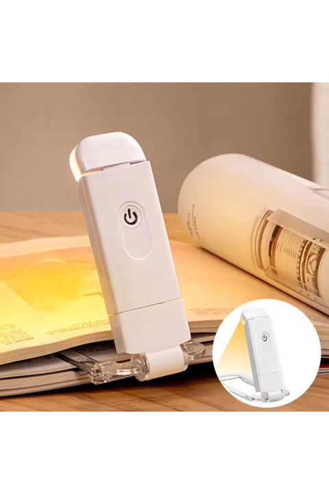 sgeteknoloji BEYAZ RENK KİTAP OKUMA IŞIĞI 3 FARKLI IŞIK RENGİ 3 KADEME IŞIK KİTAP AYIRACI USB ŞARJLI