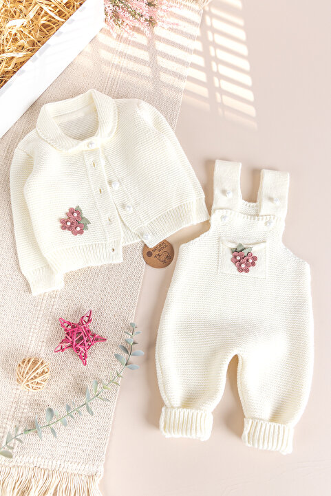 Babymod Triko Kışlık Kız Bebek Salopet Takım Tulum Set
