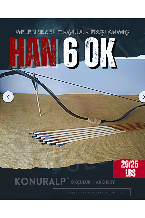 KONURALP OKÇULUK Geleneksel Okçuluk Başlangıç Seti (6 Ok)