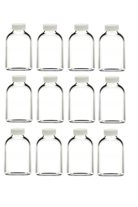 Genel Markalar 12 Adet Cam Kavanoz Oda Kokusu Şişesi Küçük Vazo Kapaklı 12x50ml - 50 ml