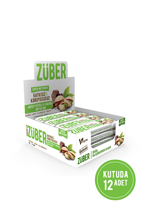 Züber Meyve Bar Antep Fıstıklı ve Kakaolu 40g x 12 Adet