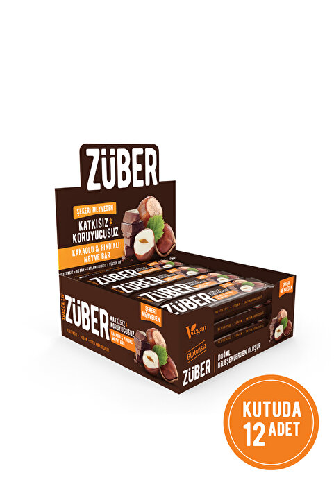 Züber Meyve Bar Kakaolu ve Fındıklı 40g x 12 Adet