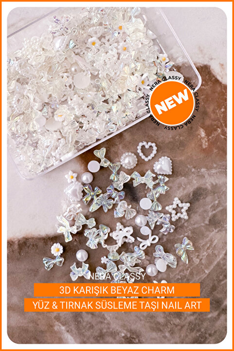 Nera Classy 3D Charm Tırnak Süsü, Protez Tırnak Nail Art Süsleme Charm