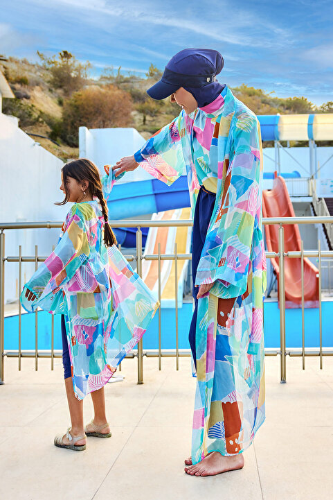 Marina Çocuklar İçin Hafif Desenli Yazlık Kimono – CP2505