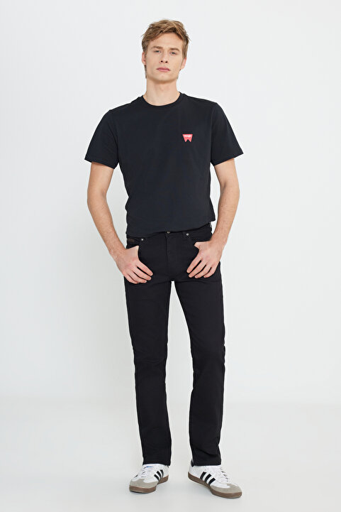 Wrangler Arizona Straight Fit Normal Bel Düz Paça Erkek Siyah 5 Cep Esnek Pantolon
