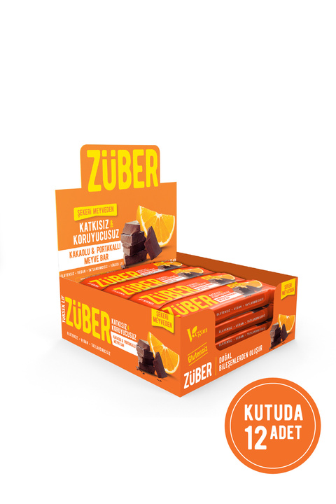 Züber Meyve Bar Kakaolu Ve Portakallı 40g x 12 Adet