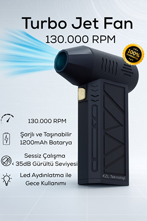 Maybax Şarjlı Araç Kurutucu Mini Turbo Jet Fanı Mangal Hava Körükleyici Devir Ayarlı Yaprak Üfleme Makinası