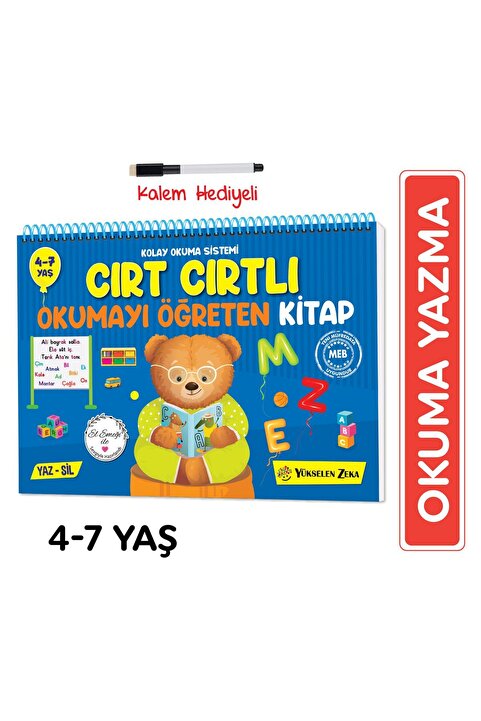 yükselen zeka Yeni Müfredat Cırt Cırtlı Okumayı Öğreten Kitap Yaz Sil