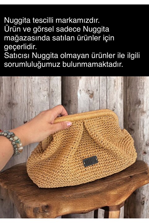 Nuggita Handmade Crafts Kadın Burslu Hasır Çanta