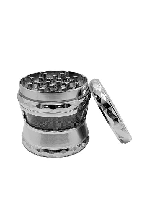 Falconetti 63 mm. Silver Pencereli Tütün Baharat Herbal Öğütücüsü Parçalayıcı rc80slv