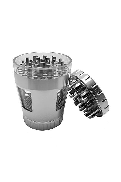 Falconetti 50 mm. Silver Pencereli Tütün Baharat Herbal Öğütücüsü Parçalayıcı rc82slv