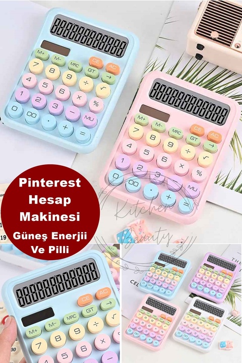 Kitchen Beauty Pinterest Hesap Makinesi 12 Hazneli Lcd Ekran Açılı Geniş Ekran,güneş Enerji Ve Pilli Hesap Makinesi