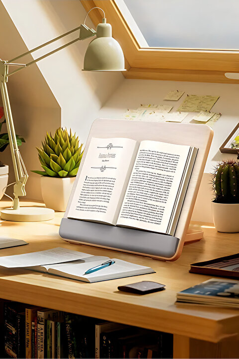 Fibaks Ahşap Portatif Ergonomik Tasarım Ayarlanabilir Laptop Tablet Ve Kitap Okuma Standı
