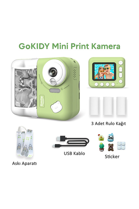 Gokidy Anında Baskı Yapabilen Dijital Çocuk Kamerası – 1080P, HD Ekran, Selfie ve Müzik Özellikli