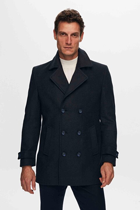D'S Damat Ds Damat Regular Fit Lacivert Mono Yaka Kruvaze Kaban