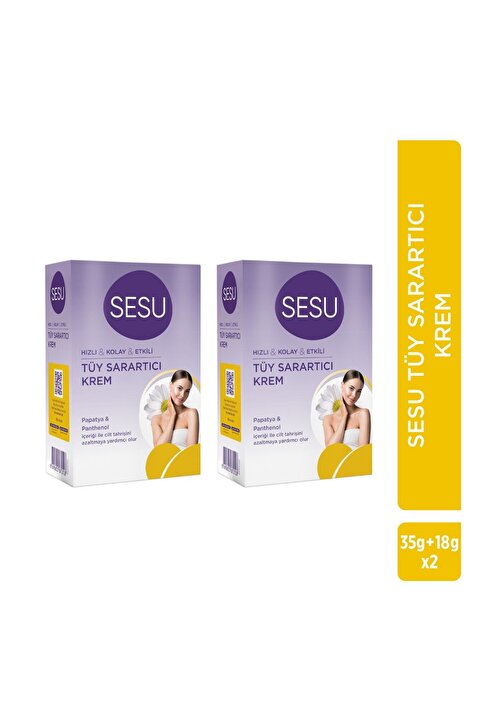 Sesu TÜY SARARTICI KREM 35 GR+18GR = 53 GR PAKET 2 ADET