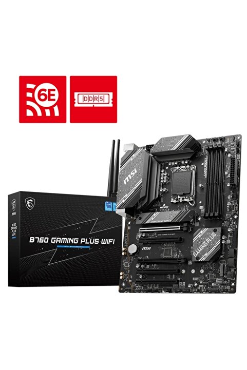MSI B760 GAMING PLUS WIFI DDR5 Intel B760 Soket 1700 DDR5 6800(OC)MHz ATX Gaming (Oyuncu) Anakart