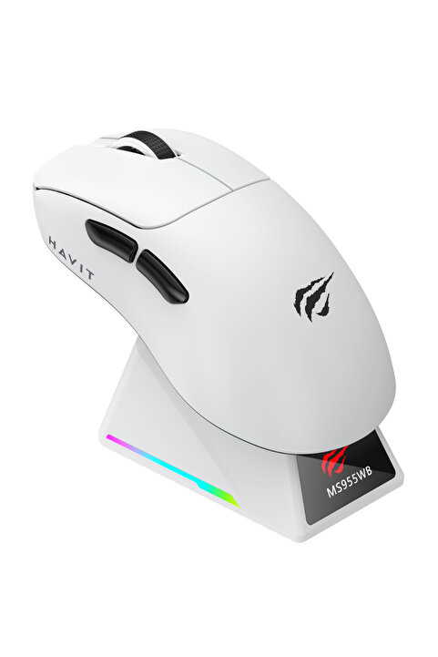 Havit Gamenote MS955WB PAW3311 22.000 DPI RGB Oyuncu Mouse 2.4GHz +Bluetooth +Ekranlı Şarj İstasyonu