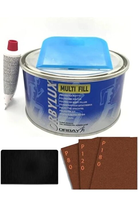 Genel Markalar Polyester Çelik Macun 500 Gram Set+3 Adet Zımpara