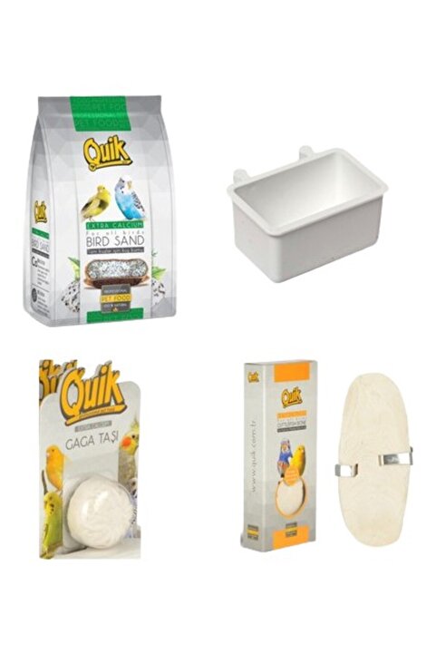 Quik Kalamar Kemiği + Kuş Kumu + Kumluk + Gaga Taşı