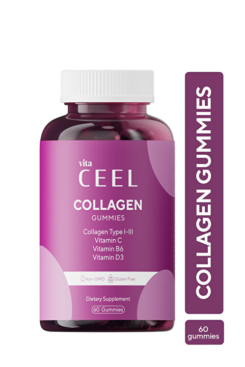 Vita Ceel Kolajen Çiğnenebilir Gummy, Tip I–III Kolejen + Vitamin C, B6, D3