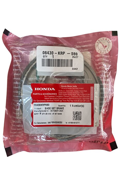 MOTORKİT MK HONDA ORJİNAL ARKA FREN BALATASI - DİO - SPACY - RKS SPONTİNİ - CBF - ALPHA -PCX 2011 - 2024 UYUMLU