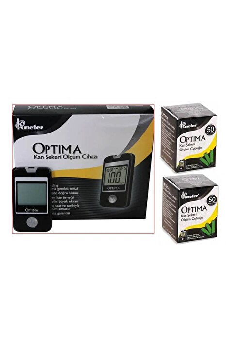 Optima Kan Sekeri Ölçüm Cihazı + 2 Kutu Strip 100 Adet