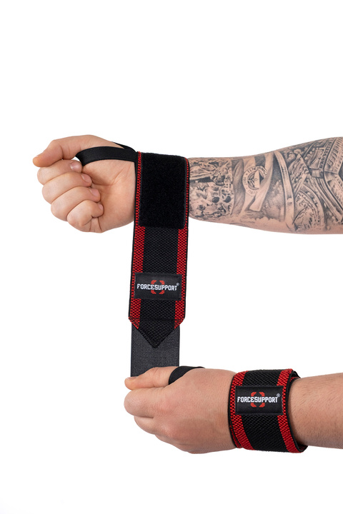 Force Supports Force Fitness Crossfit Body Ağırlık Destek Bilekliği Siyah-kırmızı Şeritli (2 ADET) Şk-122