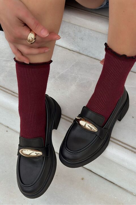 I Love Shoes Ravilla Mat Deri Toka Detaylı Kadın Loafer Siyah