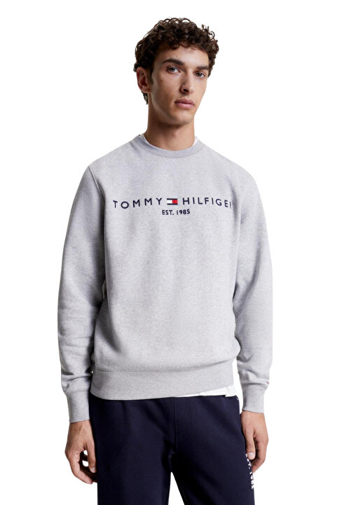 Tommy Hilfiger Erkek Göğüste Marka Logolu Ve Marka İmzalı Bisiklet Yakalı Organik Pamuklu Kollarda M