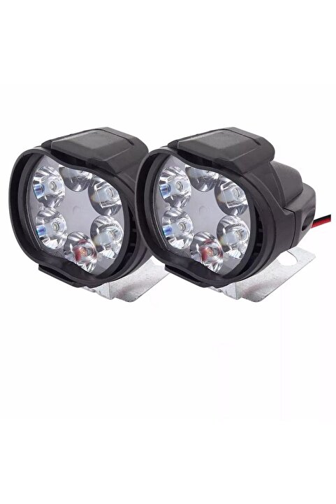 Genel Markalar Motosiklet Led Sis Farı 2 Li Set 12v 6 Led Motorsiklet Led Farı Çakar Ve Düz Yanar