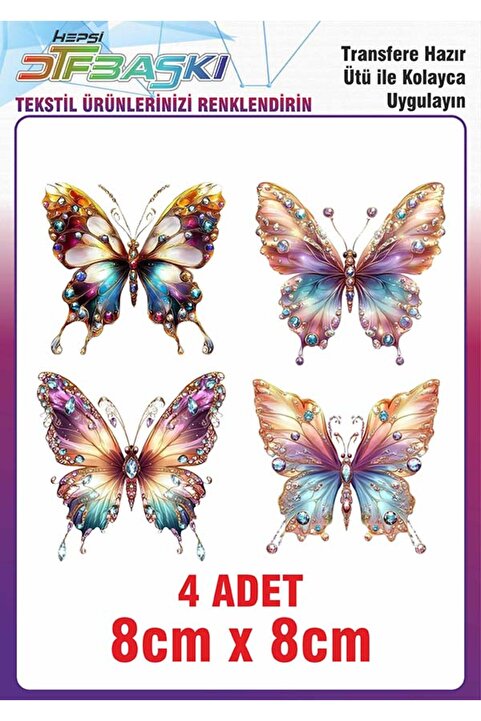 F17 Ajans Kelebek Ütü ile Yapışan Kumaş Tekstil Tişört Dtf Baskı