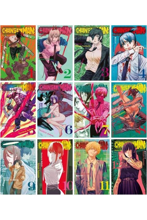 Gerekli Şeyler Yayıncılık Chainsaw Man-Testere Adam 1-2-3-4-5-6-7-8-9-10-11-12 manga seti 12 kitap 1 adet anime poster hediye