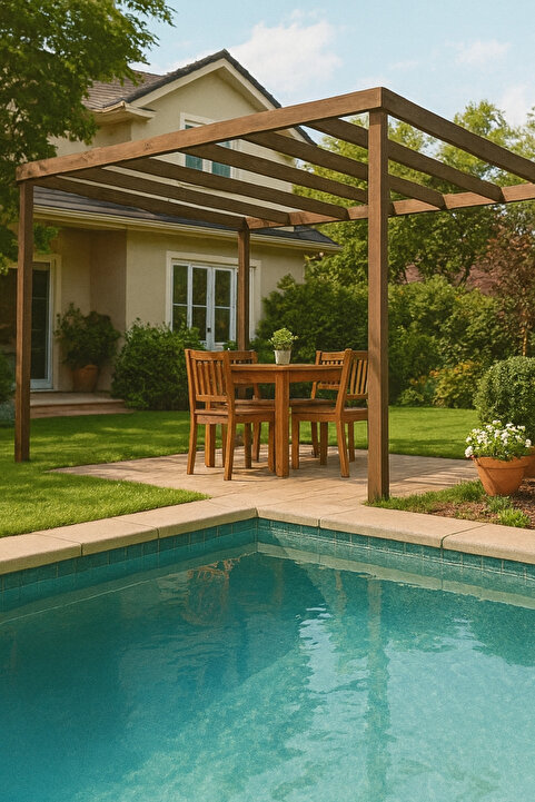 pinoxi Ahşap Smart Pergole Tente Çardak 250x250 cm