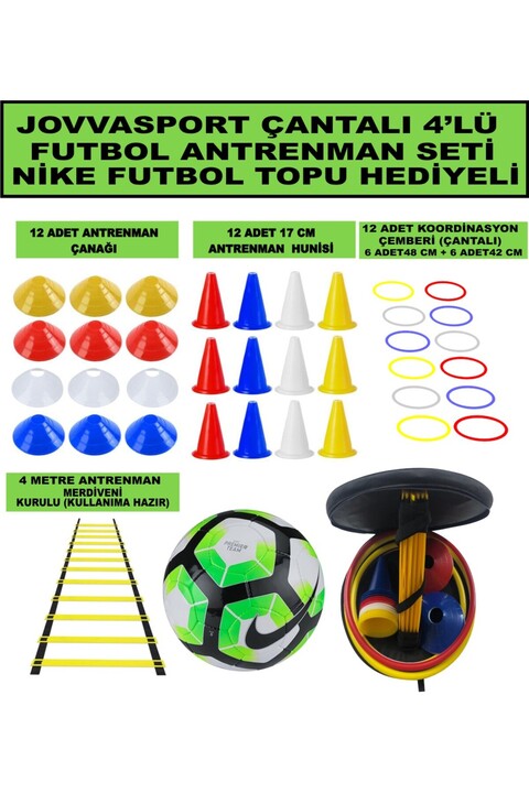 jovvasport ÇANTALI FUTBOL ANTRENMAN SETİ FUTBOL TOPU HEDİYELİ ( 5 NO)