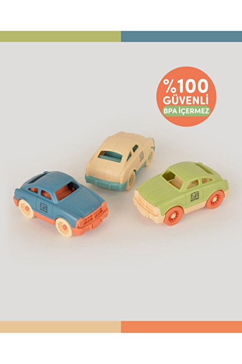 let's be child 3'lü Minik Arabalar Seti Yeşil Bej Mavi