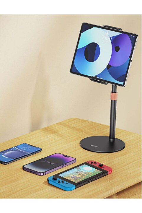 asua 360 Ayarlı Metal Standlı Masa Üstü Metal Gövde Telefon Tutucu Telefon Standı
