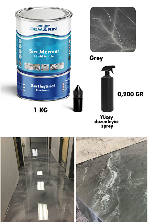 Demarin Çift Bileşenli Solventsiz Sıvı Mermer Liquid Marble (Tezgah, Zemin Boyası)