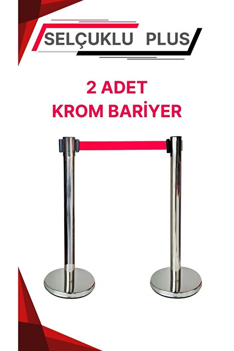Selçuklu Plus Krom Şerit Bariyer Yönlendirme Bariyeri Ayaklı Şerit Bariyer Güvenlik Bariyeri Ayaklı Bariyer