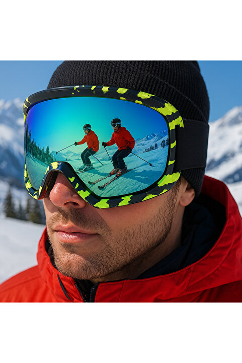 Angel Eyes Kayak Gözlüğü Antifog Ventilli Uv Korumalı Güneş Kar Gözlük Aynalı Gökkuşağı Snowboard Glasses Sporu