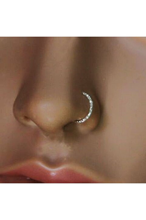 Heppii 925 Ayar Gümüş Burgu Halka Hızma Burun Piercing 9 mm