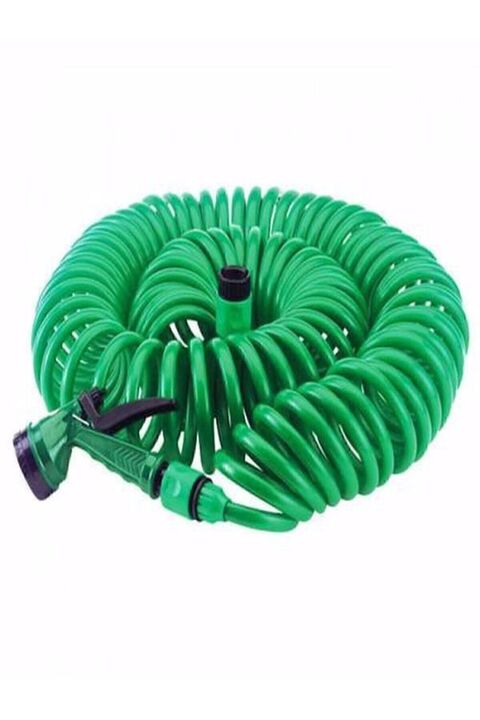 Garden Ware Spiral Bahçe Sulama Hortum Seti 10 Metre 7 Fonksiyonlu Sulama Başlığı Hortum Seti Bahçe Hortumu