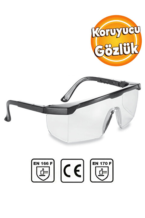 KKDSTOCK İş Güvenlik Gözlüğü Dayanıklı Ayarlı Şeffaf Koruyucu Laboratuvar Gözlüğü Classic 400