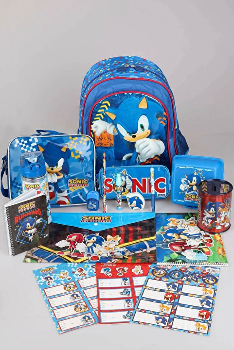 Genel Markalar YENİ SEZON LİSANSLI SONIC FULL+FULL KIRTASİYE SETİ "OKUL ÇANTASI, BESLENME ÇANTASI VE KALEM ÇANTASI,